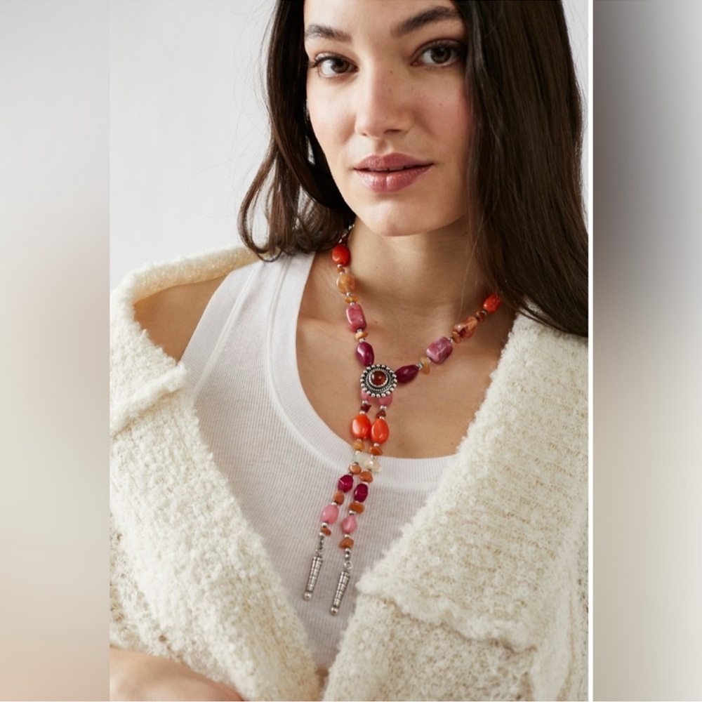 NWT FREE PEOPLE BEACHRIDERS BOLO NECKLACE in COLOR BRIGHT